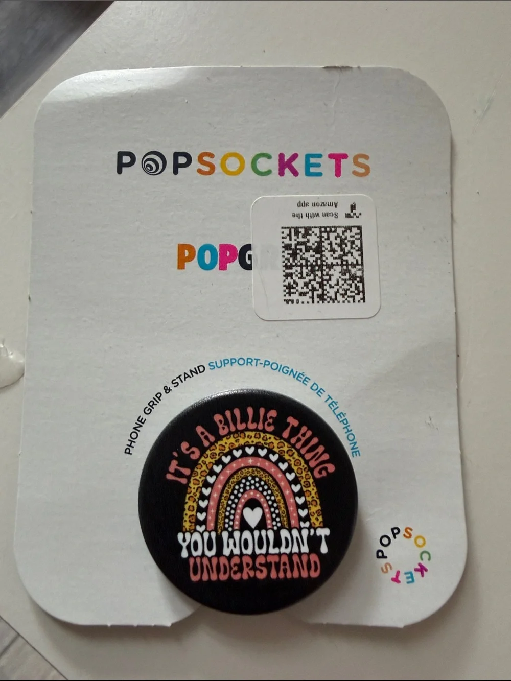 PopSocket Billie Eillish Phone Grip  Rainbow Design